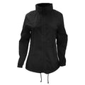 Black - Side - B&C Womens-Ladies Sirocco Lightweight Windproof, Showerproof & Water Repellent Jacket