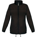 Black - Front - B&C Womens-Ladies Sirocco Lightweight Windproof, Showerproof & Water Repellent Jacket