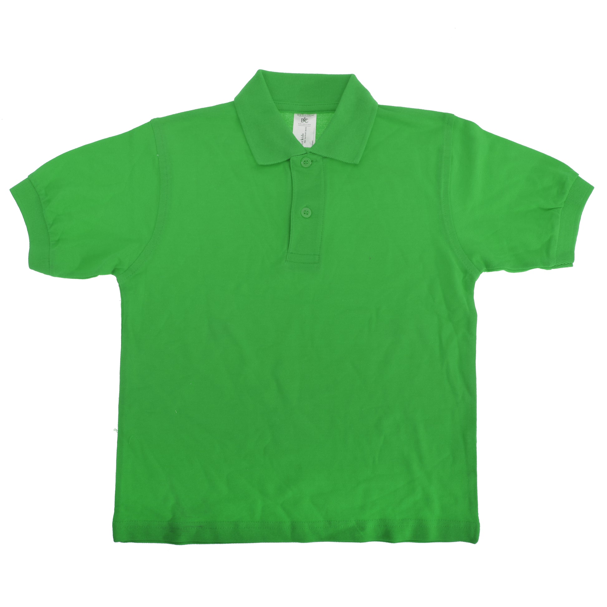 Real Green - Front - B&C Kids-Childrens Unisex Safran Polo Shirt