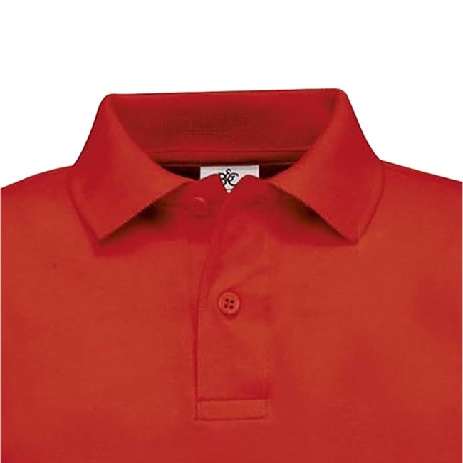 Red - Back - B&C Kids-Childrens Unisex Safran Polo Shirt