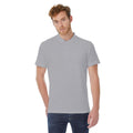 Heather Grey - Back - B&C ID.001 Mens Short Sleeve Polo Shirt