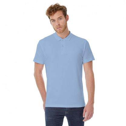 Light Blue - Back - B&C ID.001 Mens Short Sleeve Polo Shirt
