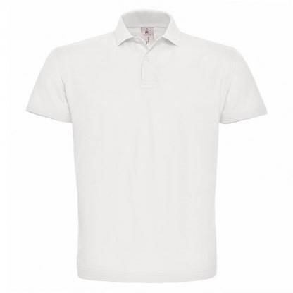 White - Front - B&C ID.001 Mens Short Sleeve Polo Shirt