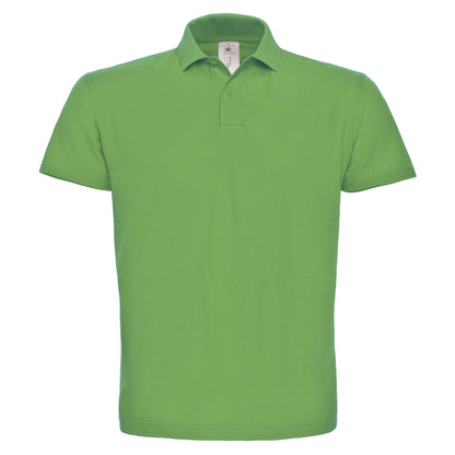 Real Green - Front - B&C ID.001 Mens Short Sleeve Polo Shirt