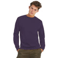 Radiant Purple - Back - B&C Mens Crew Neck Sweatshirt Top