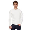 White - Side - B&C Mens Crew Neck Sweatshirt Top