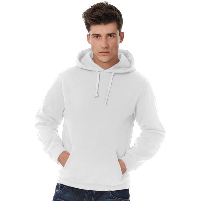 White - Back - B&C Unisex Adults Hooded Sweatshirt-Hoodie