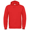 Red - Front - B&C Unisex Adults Hooded Sweatshirt-Hoodie