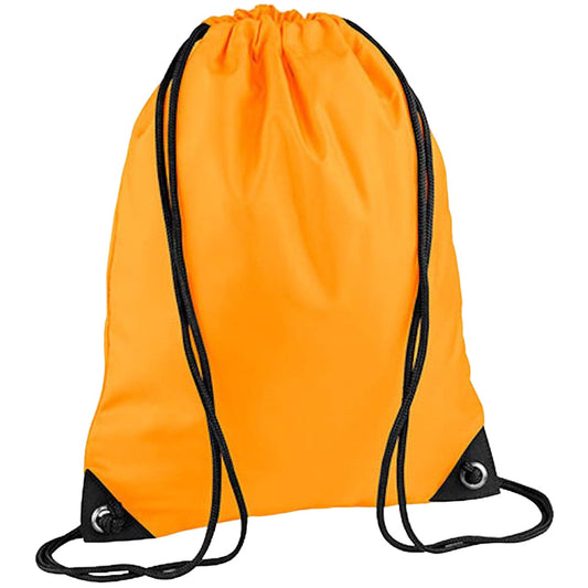 Fluoresent Orange - Front - Bagbase Premium Gymsac Water Resistant Bag (11 Litres)