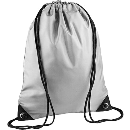 Silver Grey - Front - Bagbase Premium Gymsac Water Resistant Bag (11 Litres)