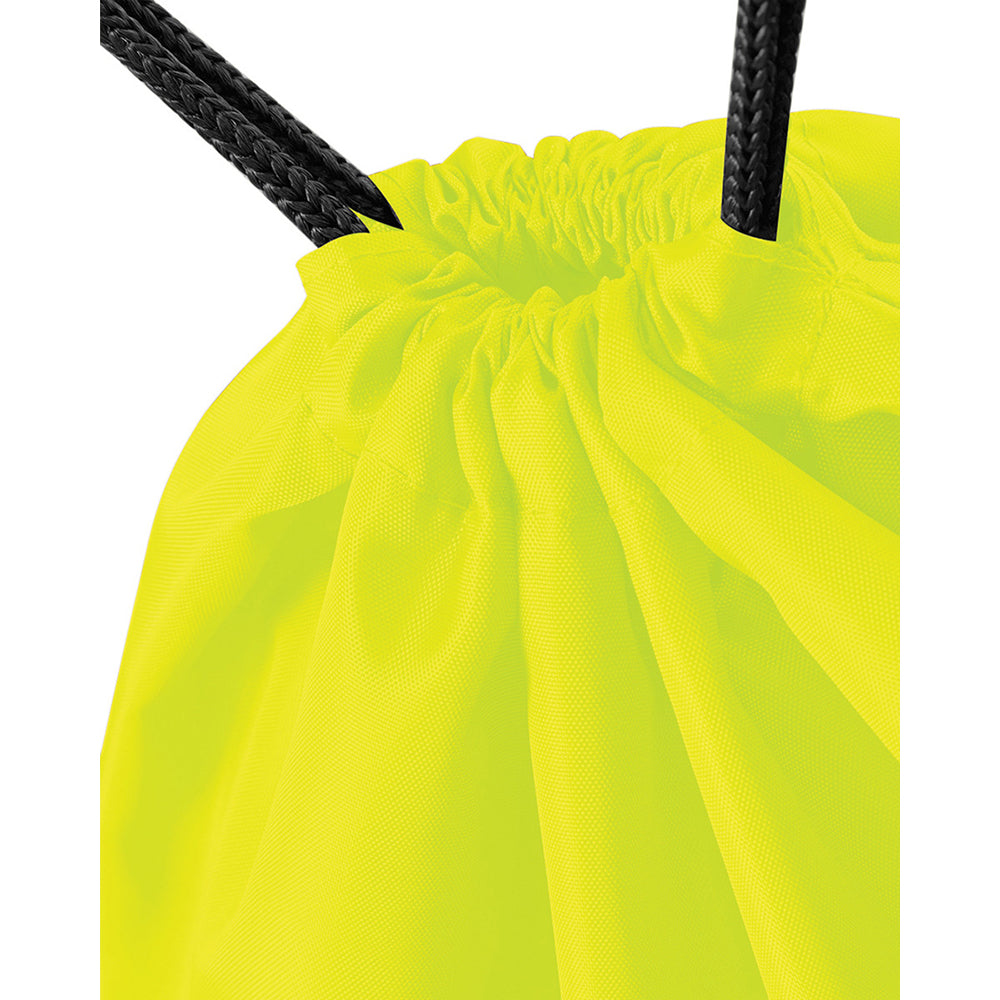 Fluoresent Yellow - Side - Bagbase Premium Gymsac Water Resistant Bag (11 Litres)