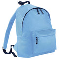 Sky Blue-French Navy - Front - Bagbase Fashion Backpack - Rucksack (18 Litres)