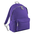 Purple-Light Grey - Front - Bagbase Junior Fashion Backpack - Rucksack (14 Litres)