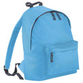 Surf Blue- Graphite Grey - Front - Bagbase Junior Fashion Backpack - Rucksack (14 Litres)
