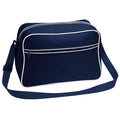 French Navy-White - Front - Bagbase Retro Adjustable Shoulder Bag (18 Litres)