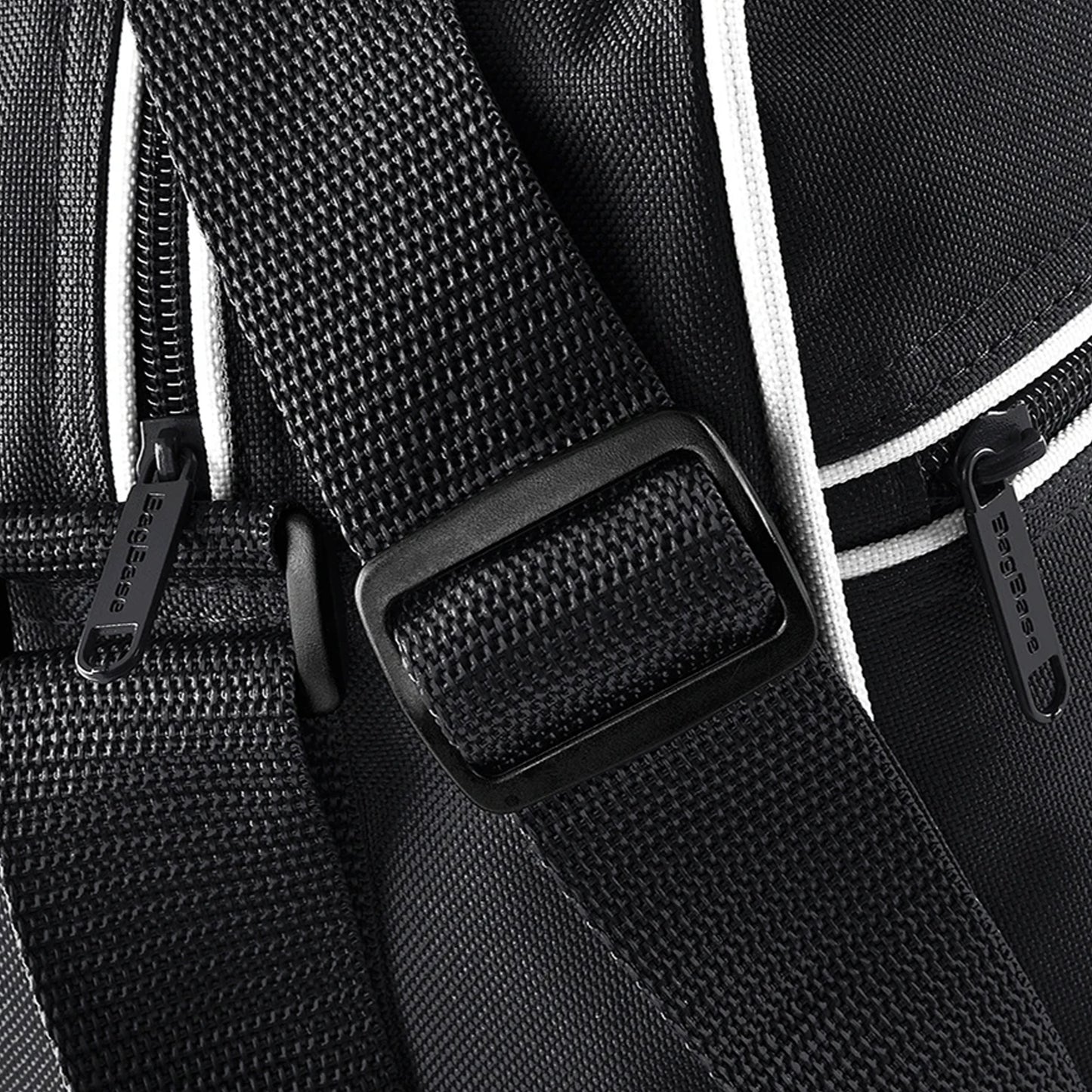 Black-White - Back - Bagbase Retro Adjustable Shoulder Bag (18 Litres)