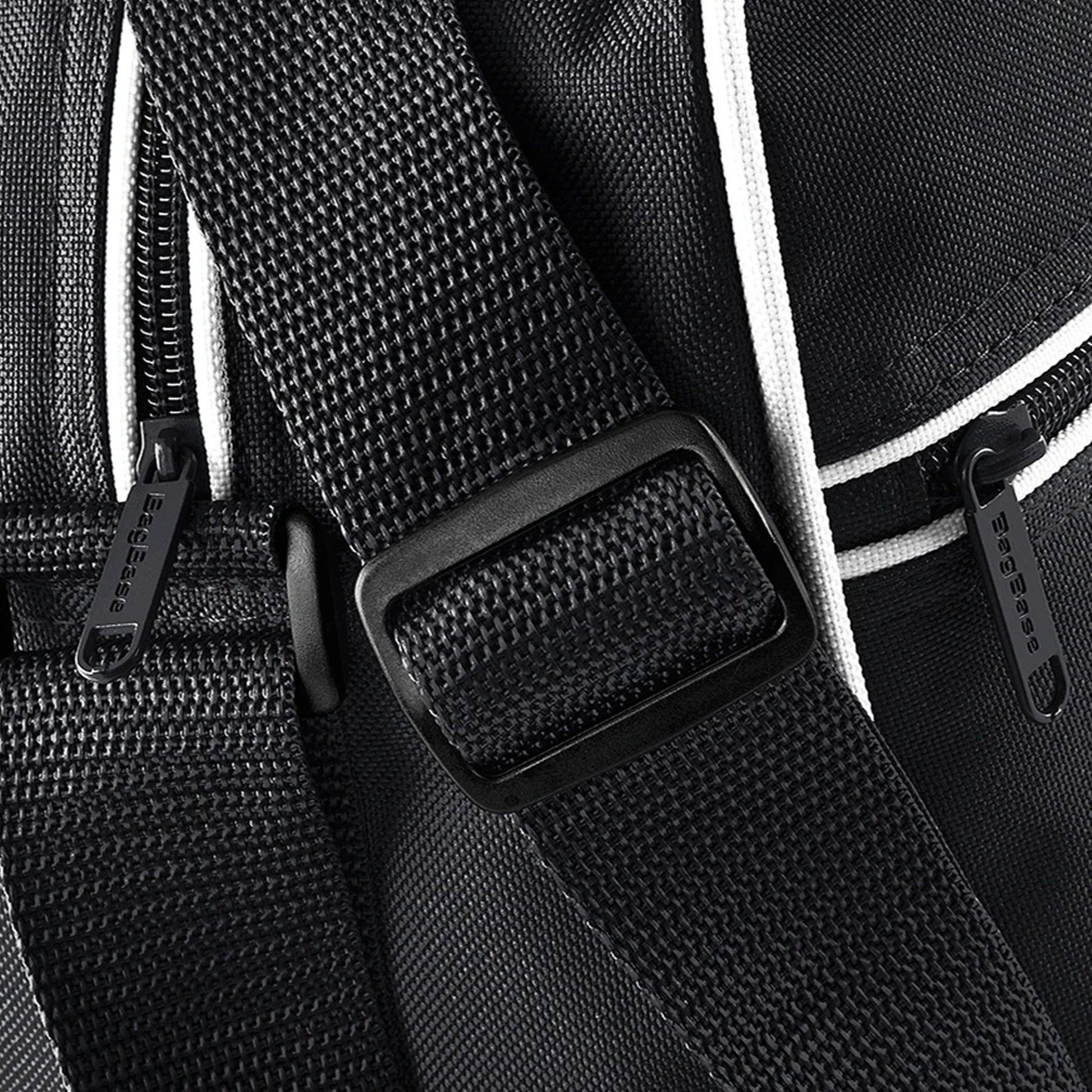 Black-White - Back - Bagbase Retro Adjustable Shoulder Bag (18 Litres)