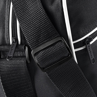 Black-White - Back - Bagbase Retro Adjustable Shoulder Bag (18 Litres)