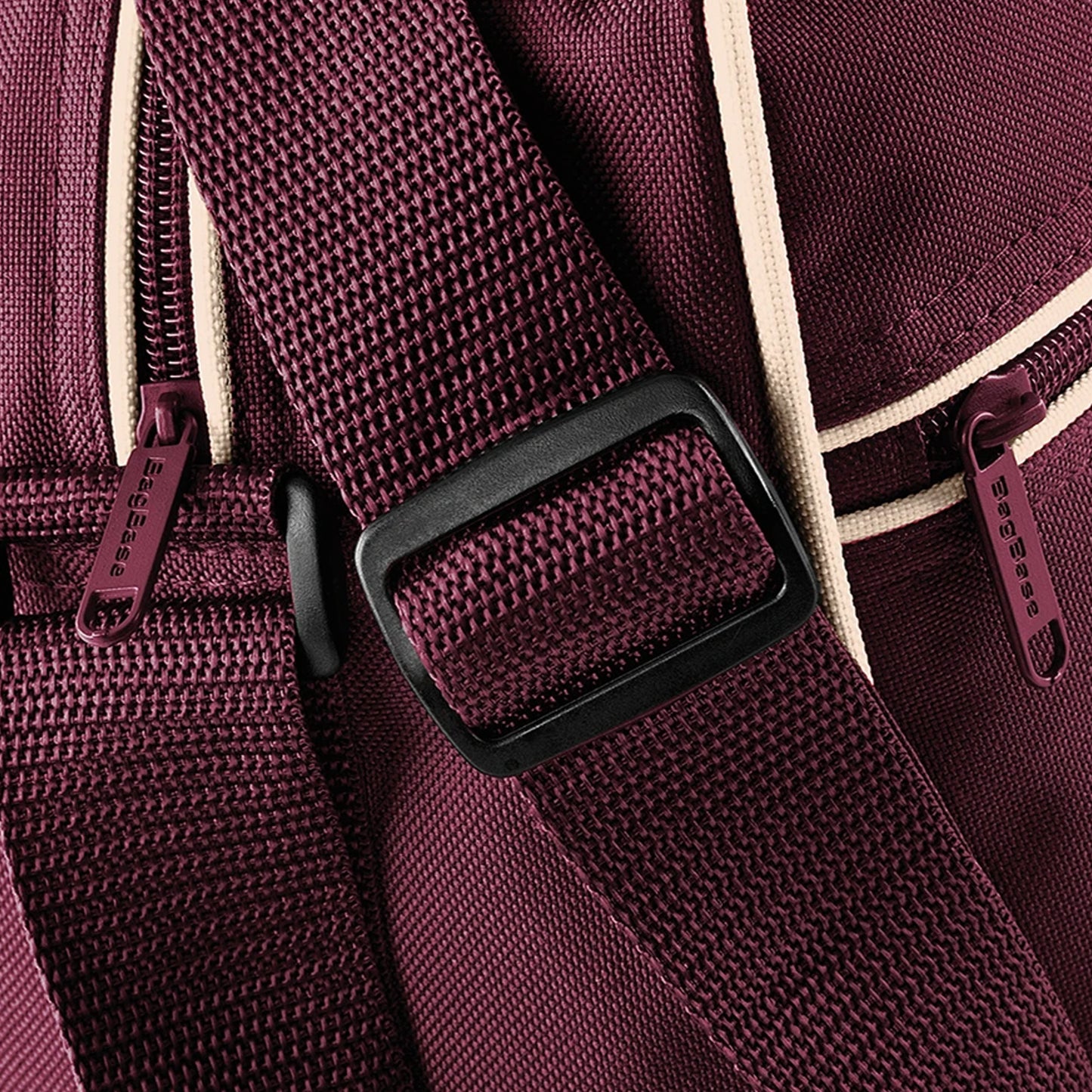 Burgundy-Sand - Side - Bagbase Retro Adjustable Shoulder Bag (18 Litres)