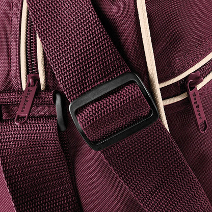Burgundy-Sand - Side - Bagbase Retro Adjustable Shoulder Bag (18 Litres)