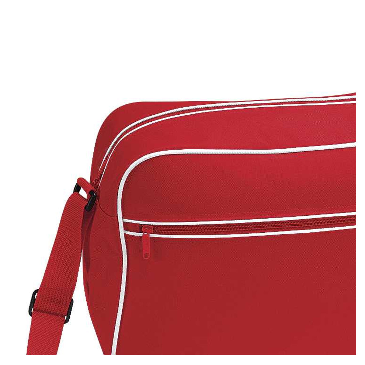 Classic Red-White - Back - Bagbase Retro Adjustable Shoulder Bag (18 Litres)