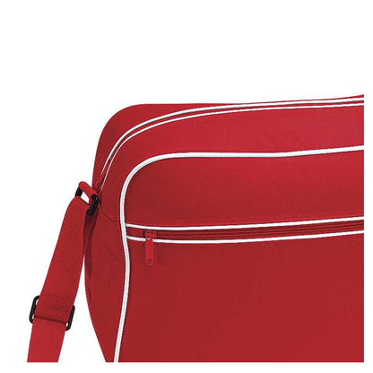 Classic Red-White - Back - Bagbase Retro Adjustable Shoulder Bag (18 Litres)