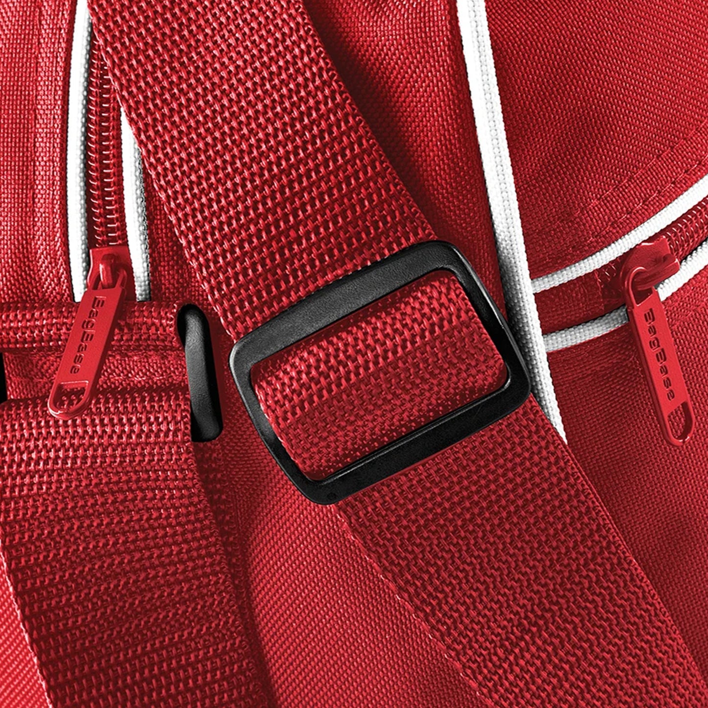 Classic Red-White - Side - Bagbase Retro Adjustable Shoulder Bag (18 Litres)