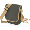 Olive-Caramel - Side - Bagbase Mini Adjustable Reporter - Messenger Bag (2 Litres)