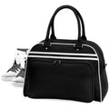 Black-White - Close up - Bagbase Retro Bowling Bag (23 Litres)