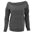 Grey Triblend - Front - Bella Ladies-Womens Triblend Slouchy Wideneck Sweatshirt