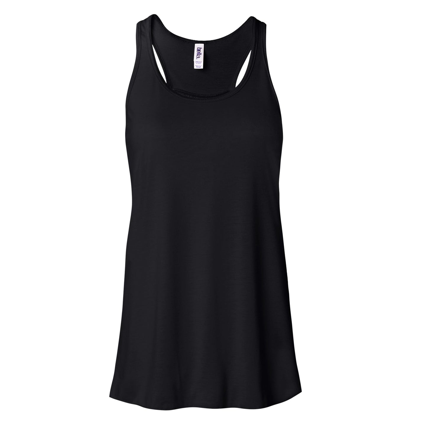 Black - Front - Bella Ladies-Womens Flowy Racerback Tank Top