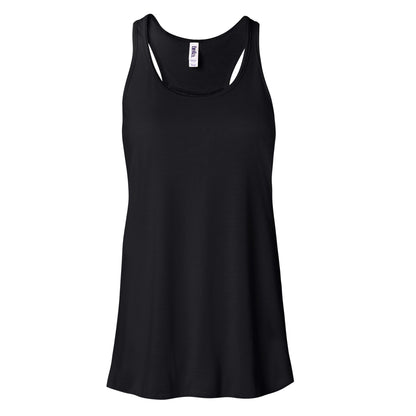 Black - Front - Bella Ladies-Womens Flowy Racerback Tank Top