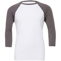 White-Asphalt - Front - Canvas Mens 3-4 Sleeve Baseball T-Shirt