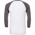 White-Asphalt - Back - Canvas Mens 3-4 Sleeve Baseball T-Shirt