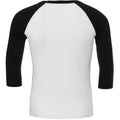 White-Black - Back - Canvas Mens 3-4 Sleeve Baseball T-Shirt