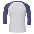 White-Denim - Back - Canvas Mens 3-4 Sleeve Baseball T-Shirt