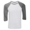 White-Deep Heather - Front - Canvas Mens 3-4 Sleeve Baseball T-Shirt