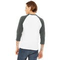 White-Deep Heather - Back - Canvas Mens 3-4 Sleeve Baseball T-Shirt