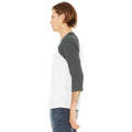 White-Deep Heather - Lifestyle - Canvas Mens 3-4 Sleeve Baseball T-Shirt
