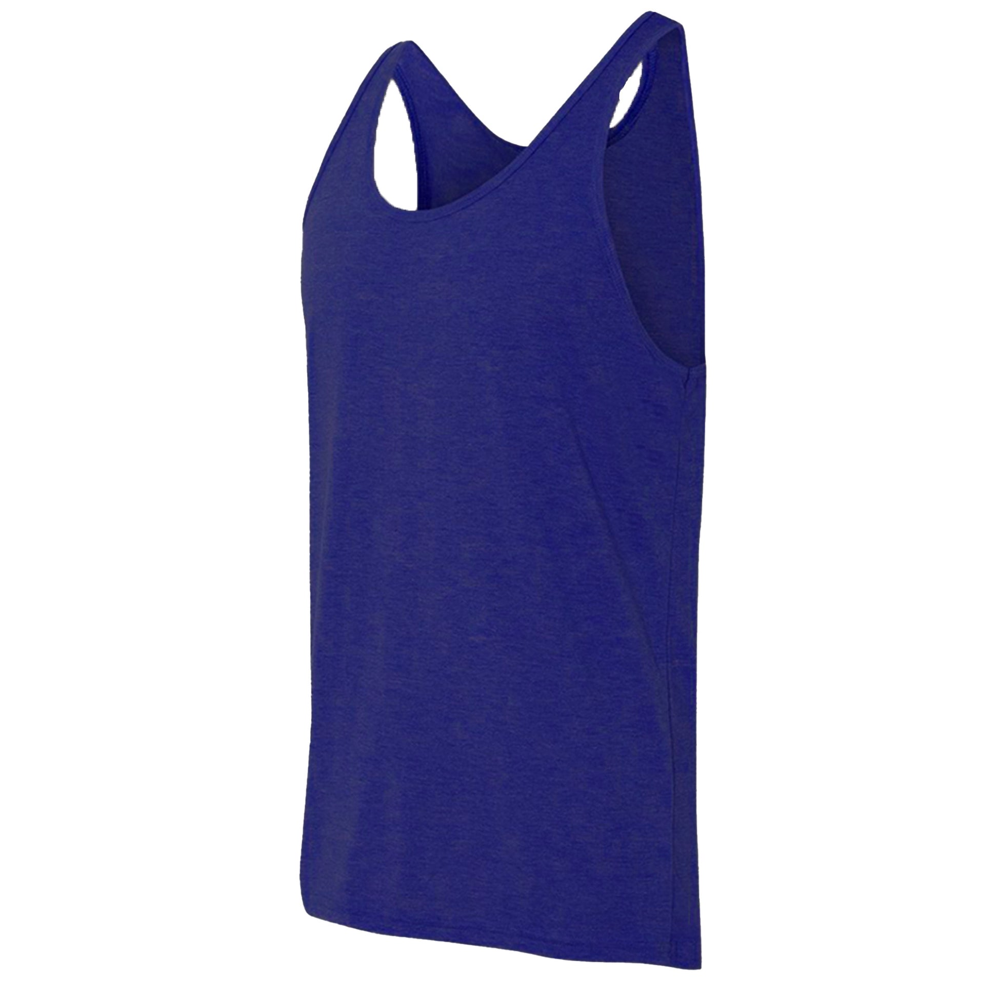 Heather Navy Blue - Side - Canvas Adults Unisex Jersey Sleeveless Tank Top