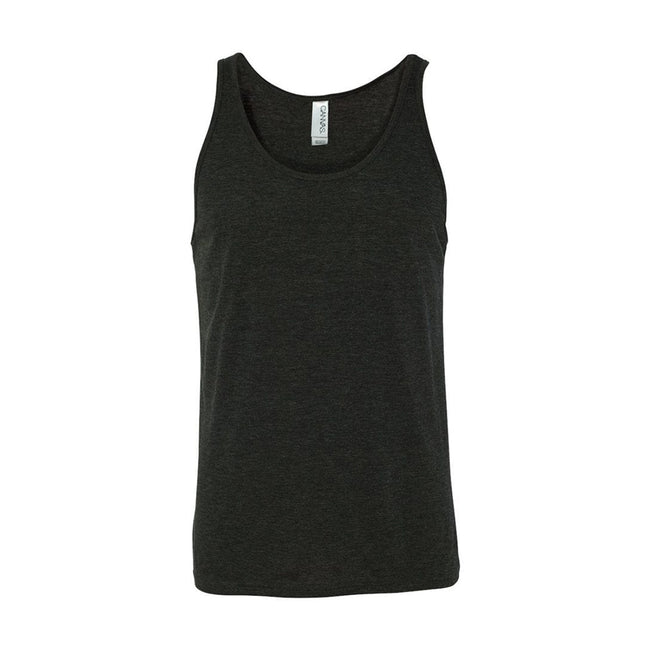 Charcoal Black Triblend - Front - Canvas Adults Unisex Jersey Sleeveless Tank Top