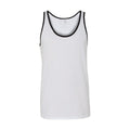 White-Black - Front - Canvas Adults Unisex Jersey Sleeveless Tank Top