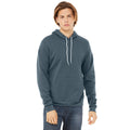 Slate Heather - Back - Bella + Canvas Unisex Pullover Polycotton Fleece Hooded Sweatshirt - Hoodie