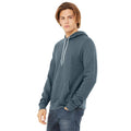 Slate Heather - Side - Bella + Canvas Unisex Pullover Polycotton Fleece Hooded Sweatshirt - Hoodie