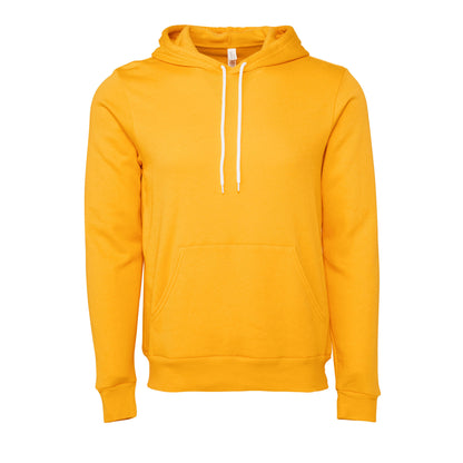Gold - Front - Bella + Canvas Unisex Pullover Polycotton Fleece Hooded Sweatshirt - Hoodie