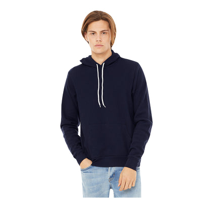Navy Blue - Back - Bella + Canvas Unisex Pullover Polycotton Fleece Hooded Sweatshirt - Hoodie