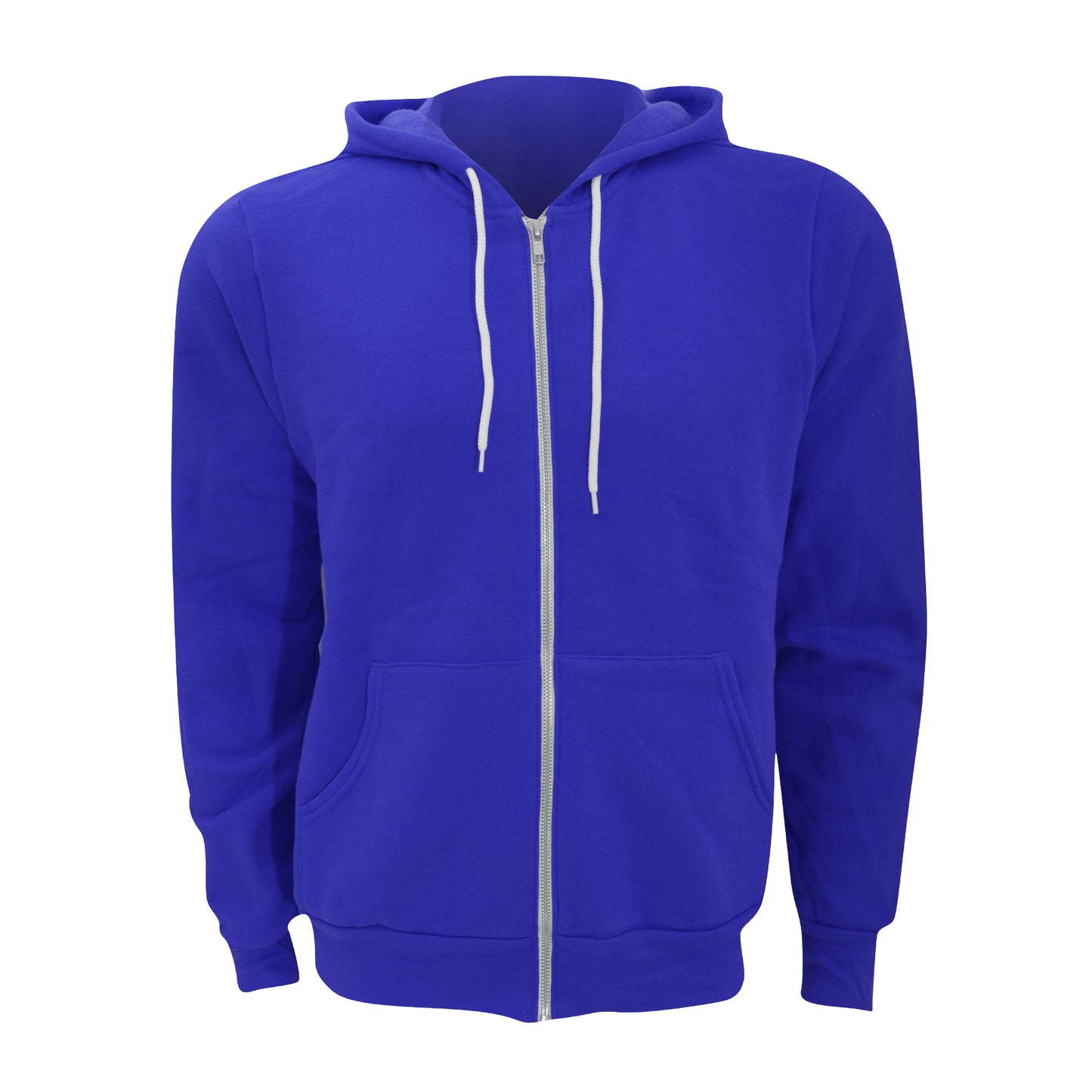 True Royal - Front - Canvas Unixex Zip-up Polycotton Fleece Hooded Sweatshirt - Hoodie