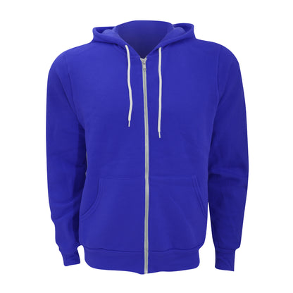 True Royal - Front - Canvas Unixex Zip-up Polycotton Fleece Hooded Sweatshirt - Hoodie