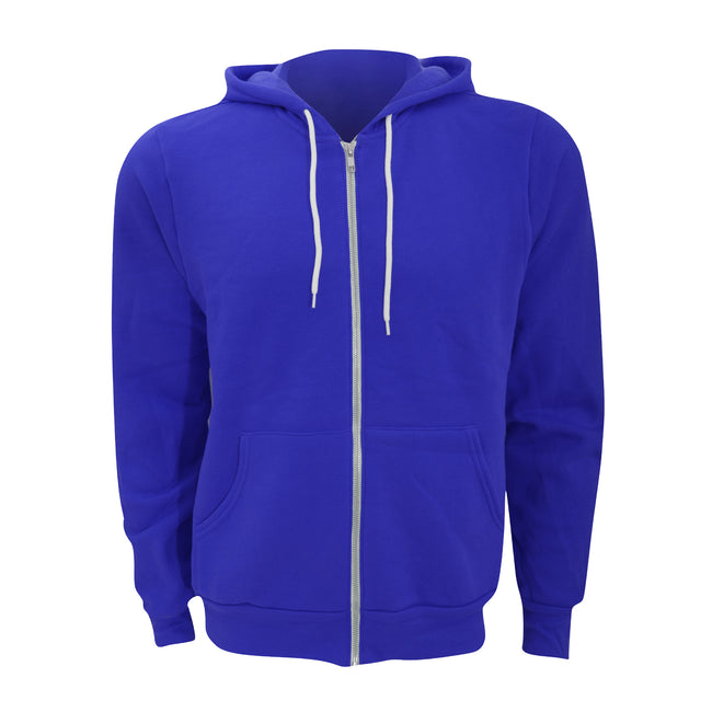 True Royal - Front - Canvas Unixex Zip-up Polycotton Fleece Hooded Sweatshirt - Hoodie