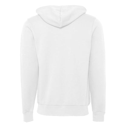 White - Back - Canvas Unixex Zip-up Polycotton Fleece Hooded Sweatshirt - Hoodie
